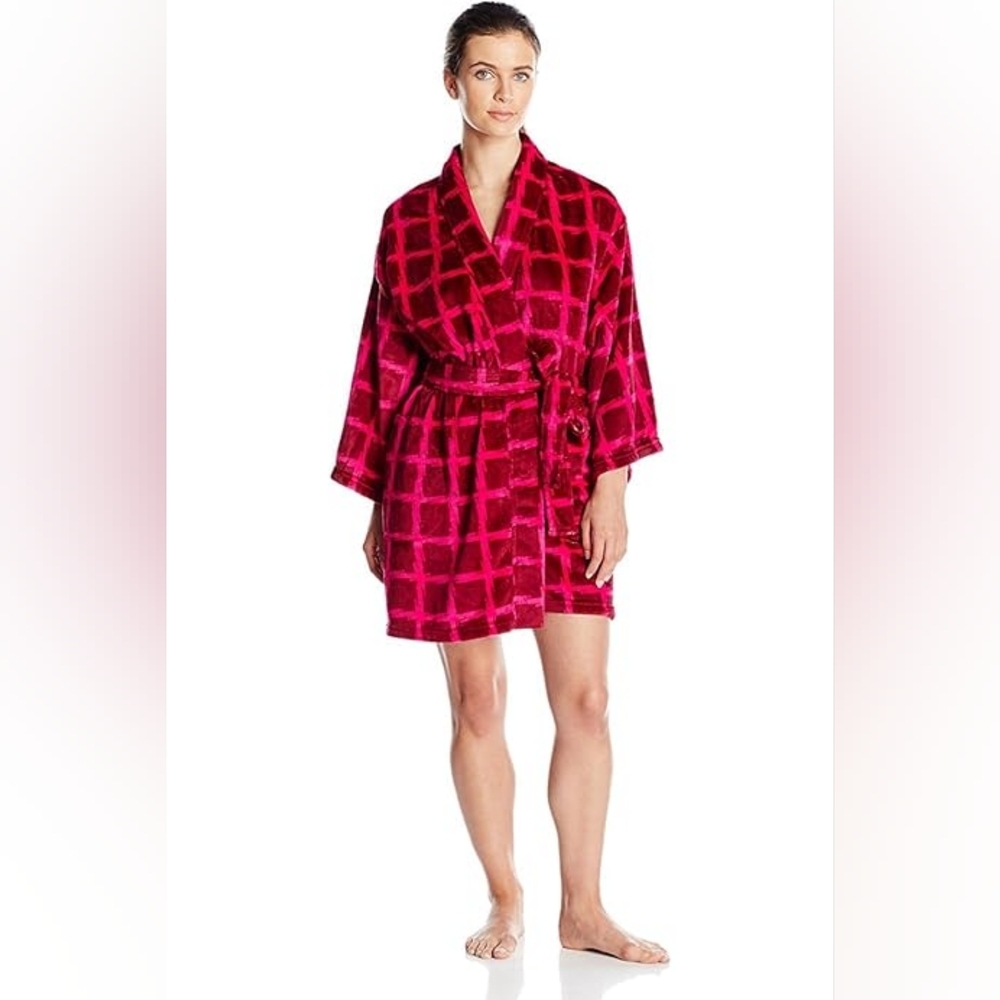 Natori Plaid Robe Size M